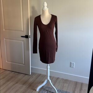 Naked Wardrobe Empire Seam Long Sleeve Dress